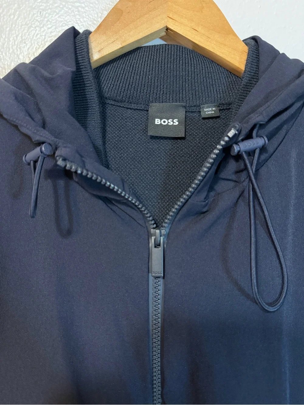 BOSS Men's Hooded SOFTSHELL JACKET KNITTED Large tech travel performance